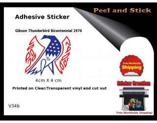 Gibson Thunderbird Firebird Guitar Adhesive Sticker v34b
